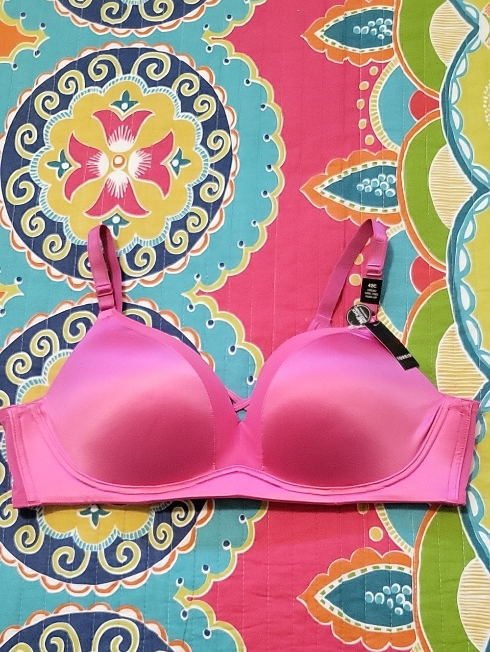 Torrid Magenta/Hot Pink Wireless Push-Up Bra with 360 Back Smoothing 42C NWT - Picture 14 of 15